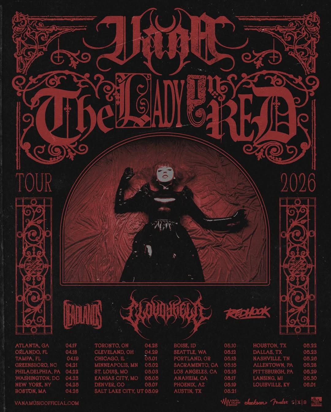 Cloudyfield THE LADY IN RED TOUR Poster 2026